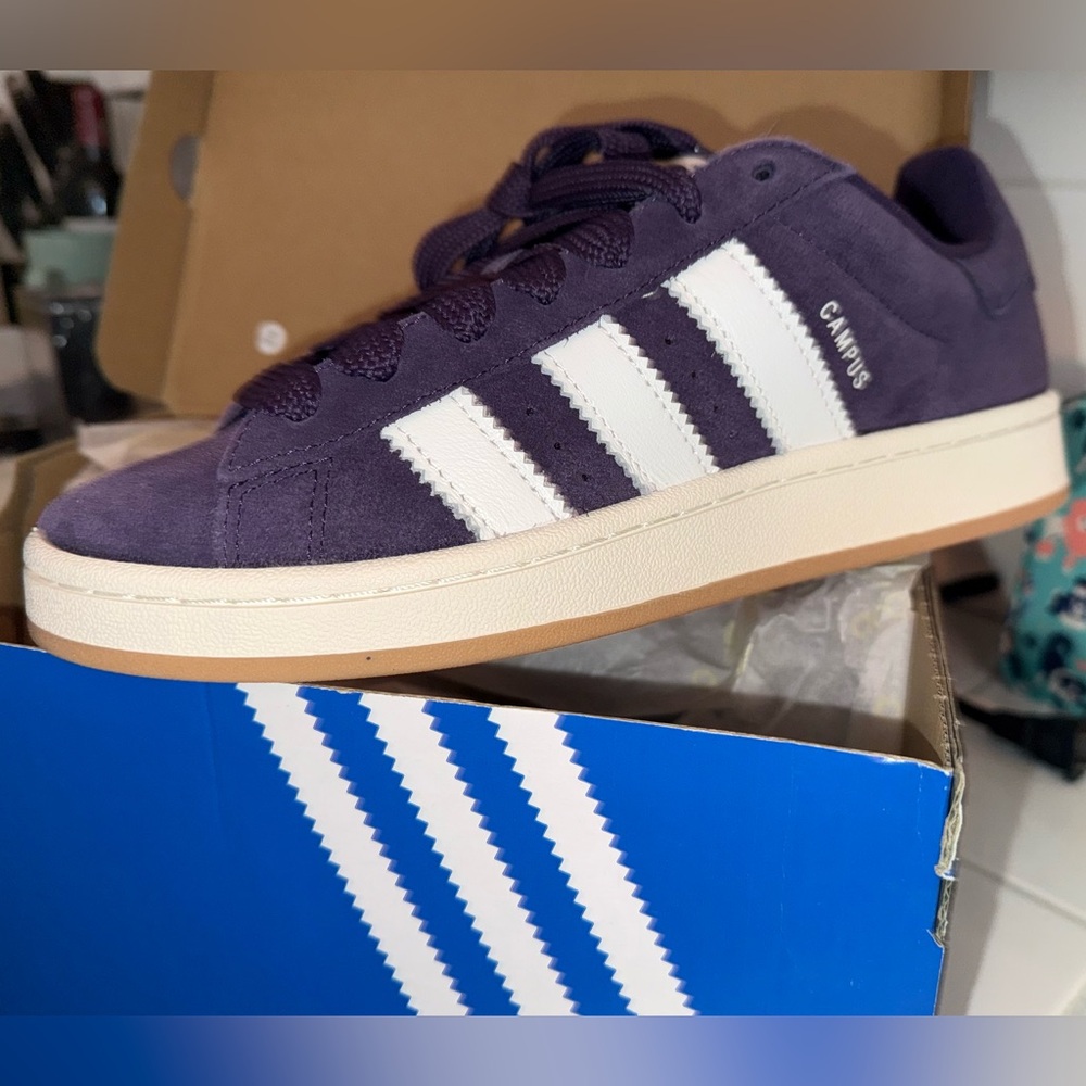 Adidas Campus Purple and White Sneakers